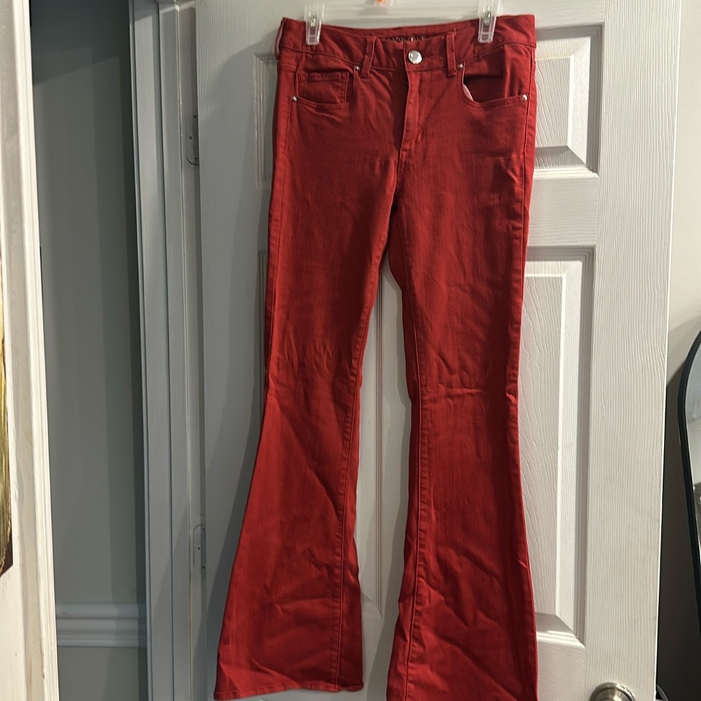 Super Cute Red Flare Jeans